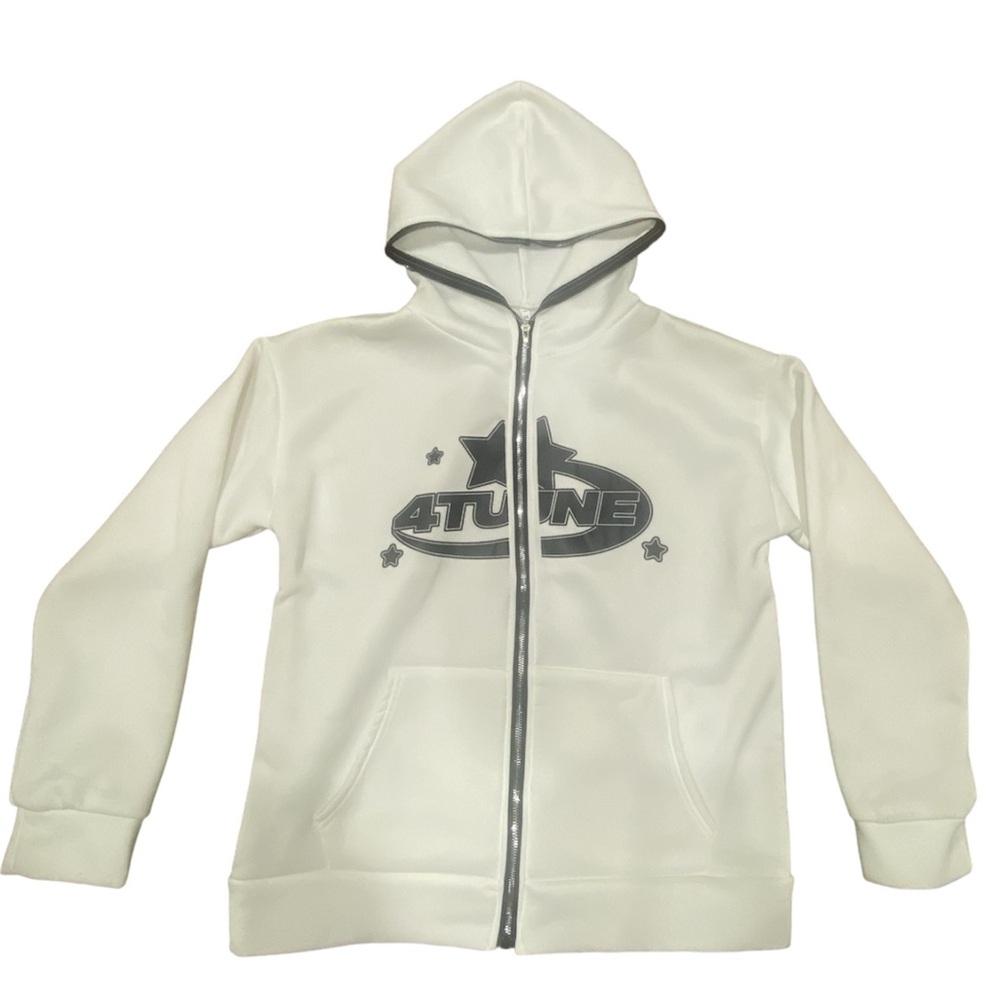 Zip up graphic 4 tune print hoodie 💫
